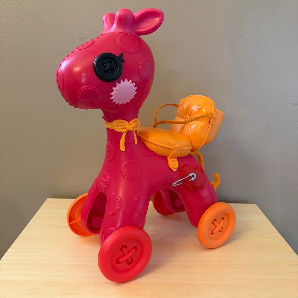 Lalaloopsy Silly Pet Giraffe Rolling Toy Pink Orange Button Wheels MGA Accessory